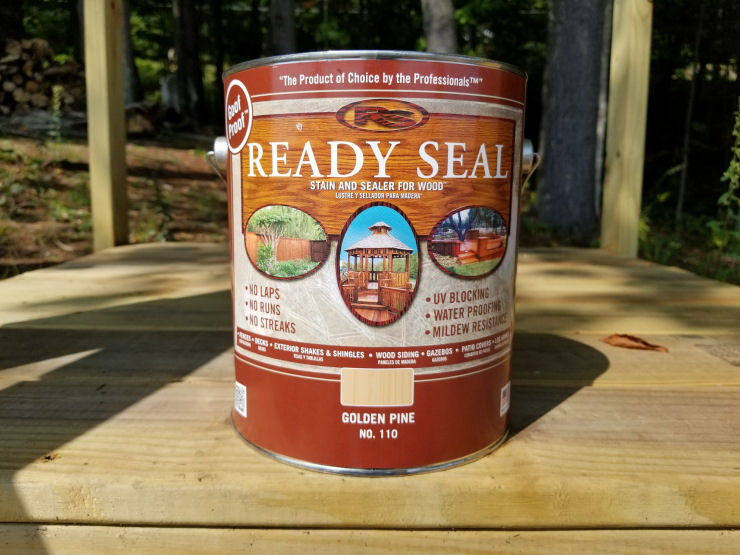 Gallon of Ready Seal deck stain, Golden Pine. Image of deck stain can. Gallon of Ready Seal deck stain, Golden Pine