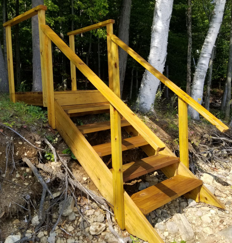Ready Seal Deck Stain on Pressure Treated pine stairs, Review Photo of Golden Pine deck stain by Ready Seal on Pressure Treated Pine wood, Outdoor Stairs