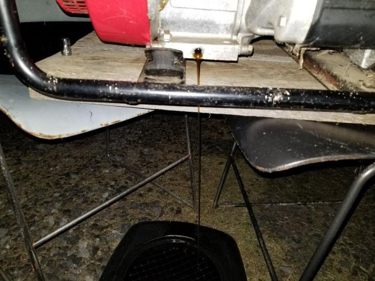 Generator oil drain pan, Old Honda Generator restoration